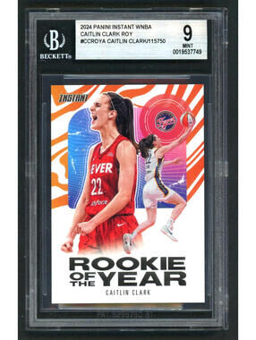 2024 Panini Instant #CCROY-A Caitlin Clark  Rookie of the Year ROY (RC) BGS 9